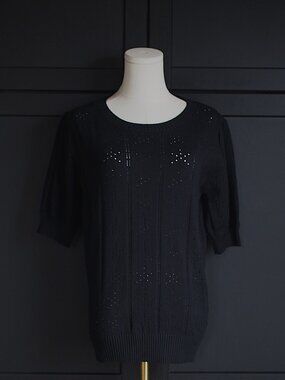 Grace Karin | NWT Short Sleeve Knit Black Sweater